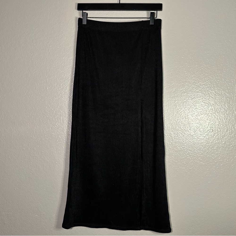 Free People No Excuse Ribbed Maxi Skirt in Black - Picture 4 of 7